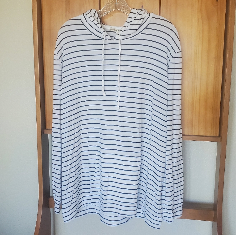 Black and white striped hoodie